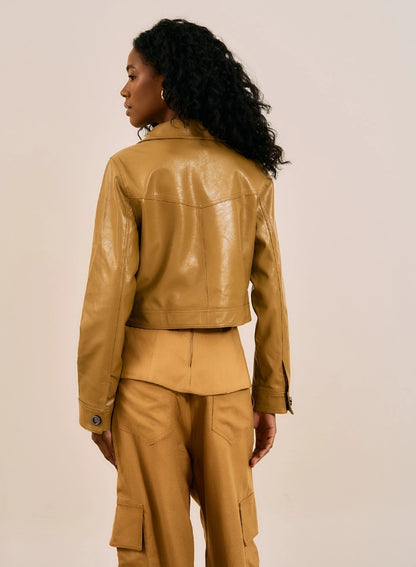 Jaqueta Cropped Ecopele - Open
