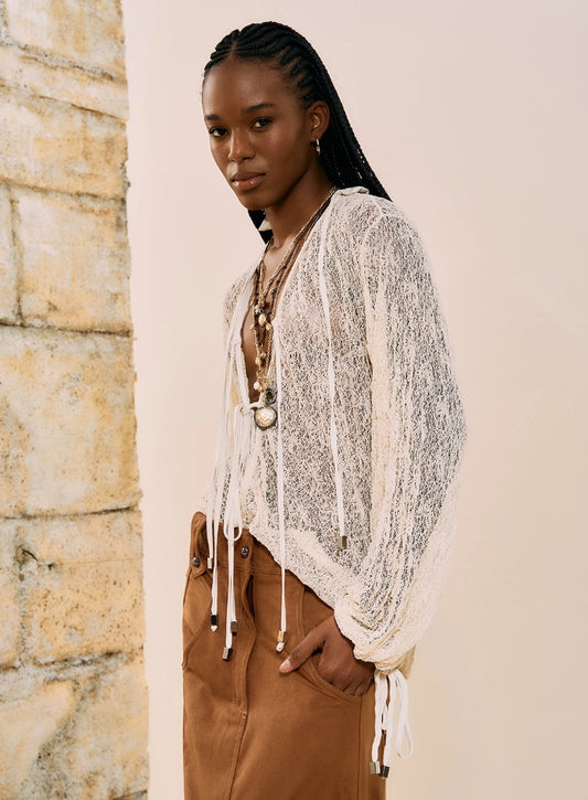 Blusa Em Renda Boho - Open