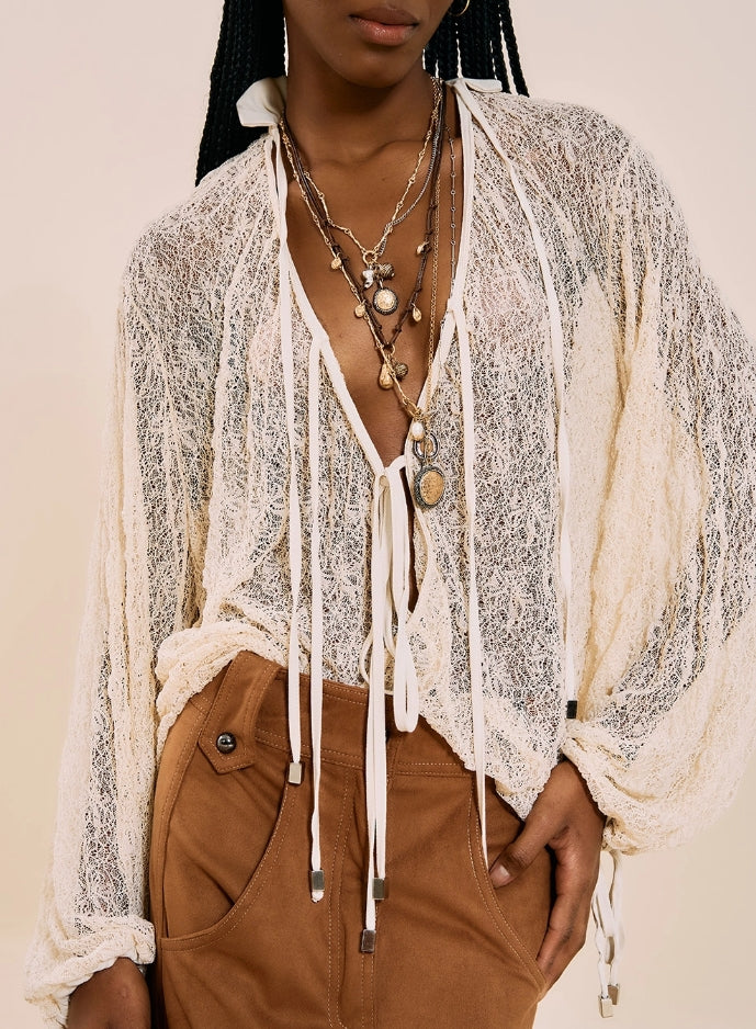 Blusa Em Renda Boho - Open