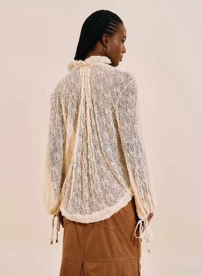 Blusa Em Renda Boho - Open