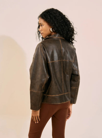Jaqueta Oversized Ecopele Aged - Open