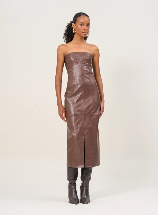 Vestido Midi Com Fenda Frontal - Open