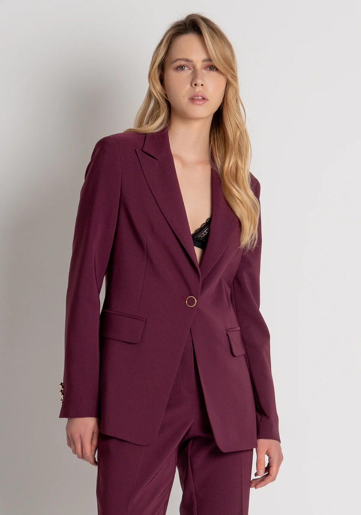 Blazer de corte regular de abotoamento simples - Fracomina (Cópia)