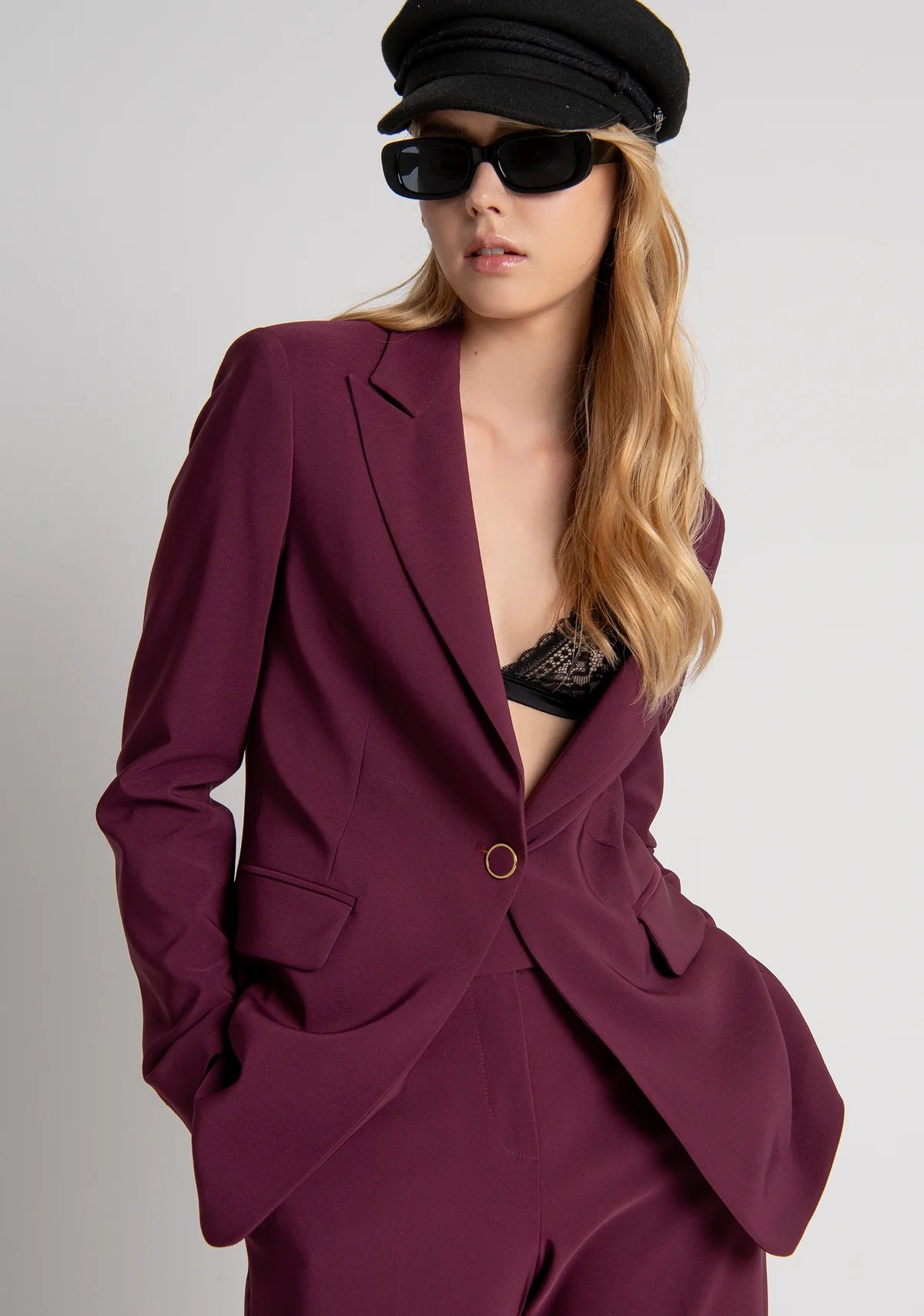 Blazer de corte regular de abotoamento simples - Fracomina (Cópia)