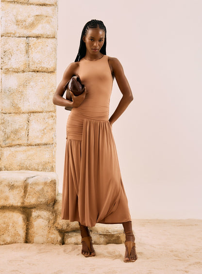 Vestido malha assimetrico - Open